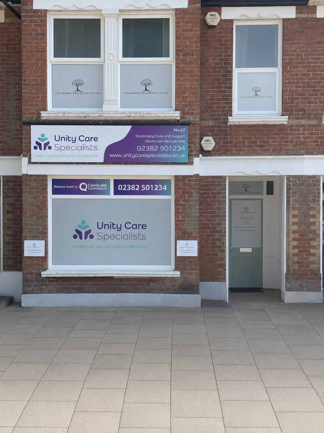 Cranberry Wellbeing Centre, Eastleigh — the green door entrance